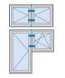 Preview: Mauerkralle Typ 03 für zweiflügelige Fenster mit Setzpfosten (70/55/70 mm)