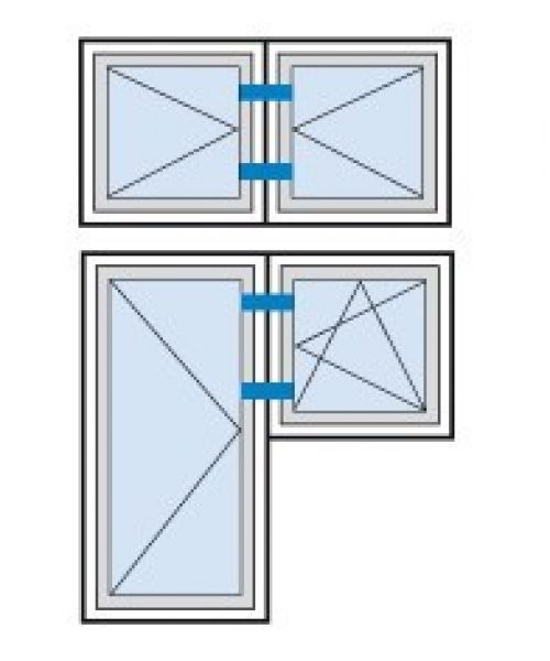 Mauerkralle Typ 03 für zweiflügelige Fenster mit Setzpfosten (70/55/70 mm)